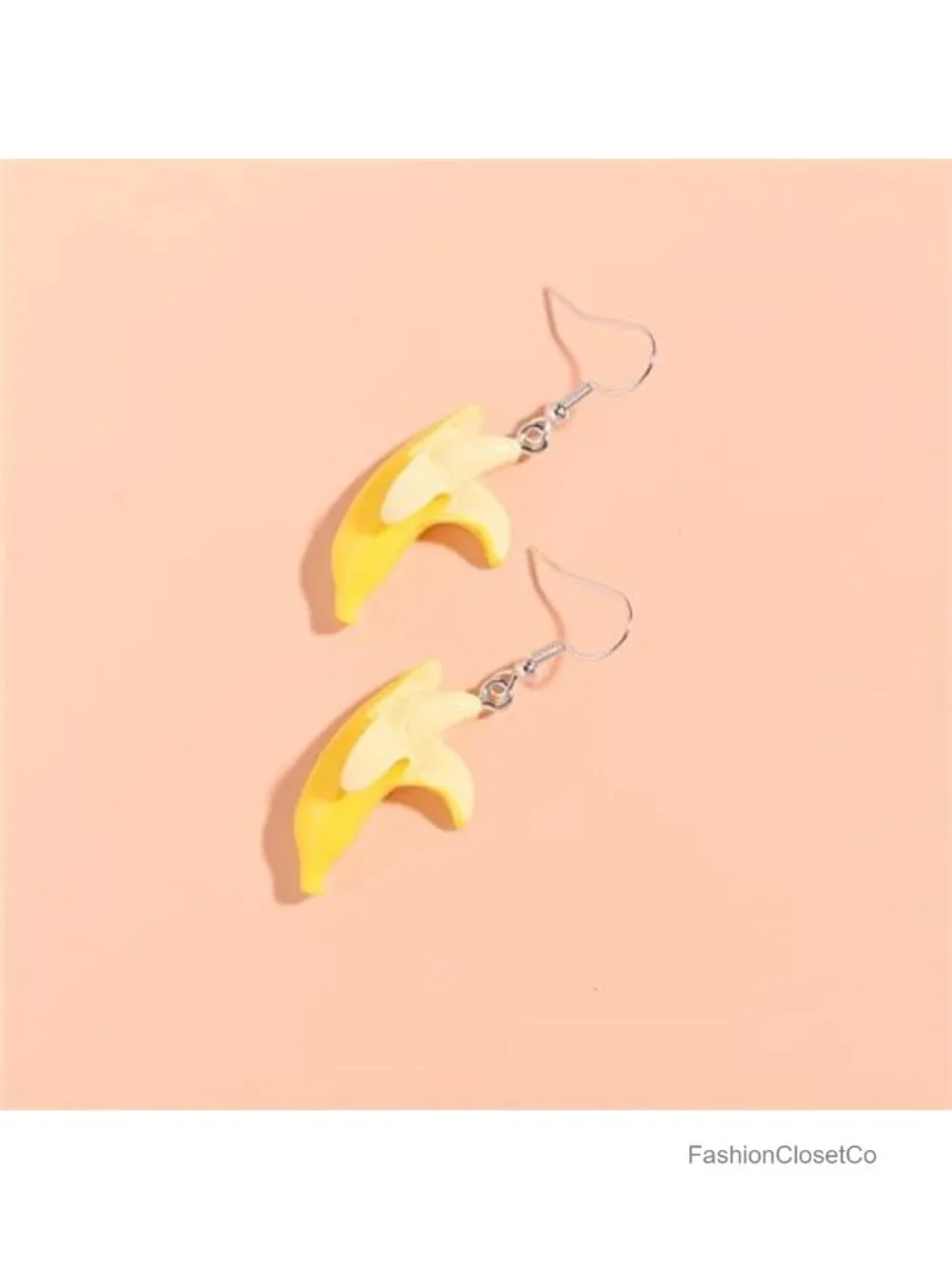 Unique Banana Dangle Earrings Acrylic Food Jewelry Gift